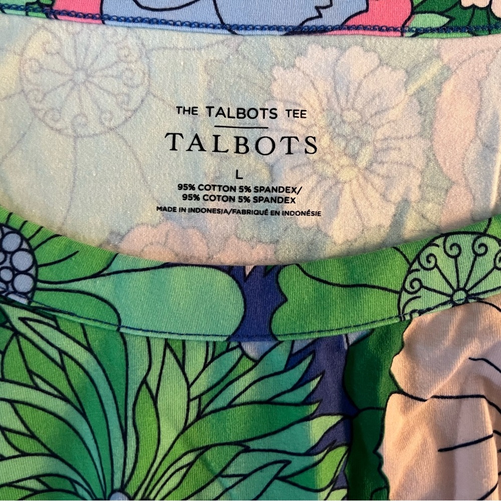 Talbots Tee Multi- Color Pastels; Size L (Nwot) - image 4